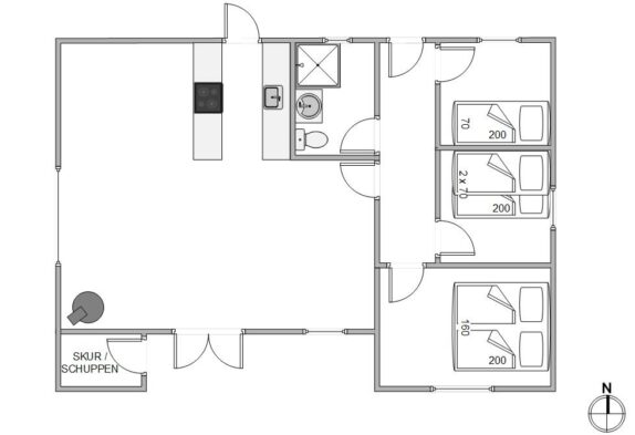 Gemütliches Ferienhaus mit Kaminofen für 5 Gäste in Bork Havn