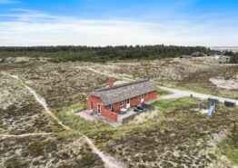 Flot stråtækt sommerhus i Bjerregård med sauna og spabad