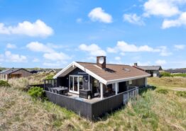 Flot strandnært sommerhus med sauna og hund