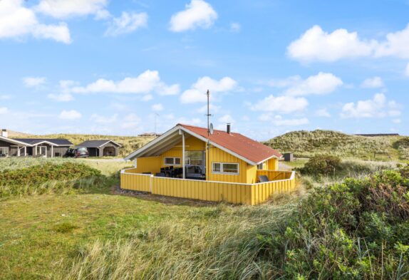 Feriehus i yderste klitrække på vestkysten i Danmark