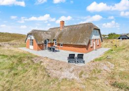 Stråtækt sommerhus med beliggenhed ved klitterne