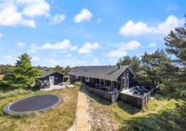 Flot feriehus med brændeovn og skønne terrasser, tæt på hav og hede