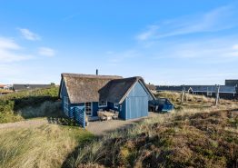 Blå sommerhus-charme, nær Vesterhavet og med hund tilladt