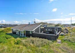 Ferienhaus mit geschlossener Terrasse und Blick auf die Dünen