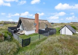 Velholdt sommerhus med stråtag tæt på strand