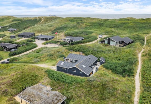 Stråtagshus med sauna, spabad, 2 hunde og 150m til stranden