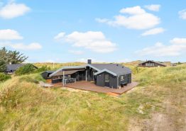 Lyst, hyggeligt sommerhus med shelter, udebruser og udebadekar