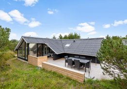 Skønt sommerhus med udebruser og brændeovn til 6 personer